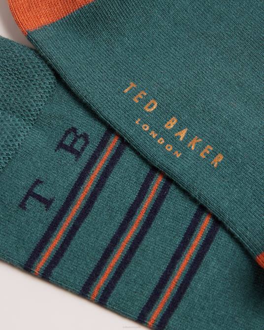 Ted Baker hombres 2ZFP2004 accesorios calcetines a rayas teebees verde