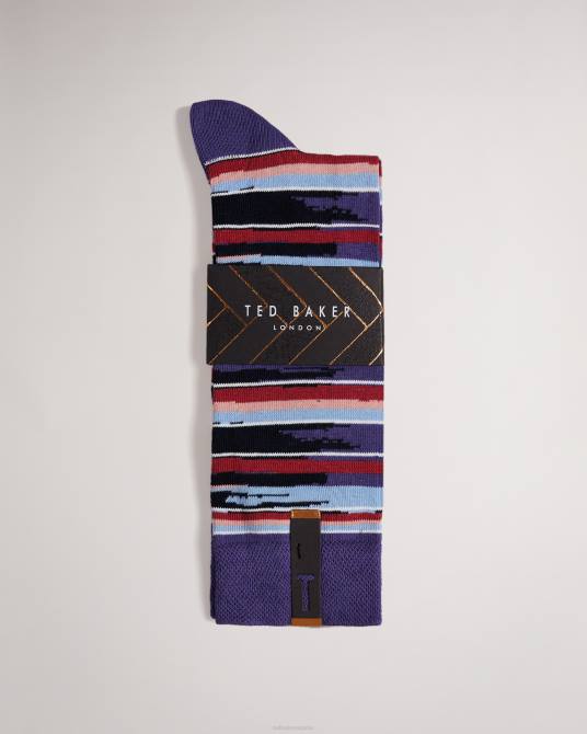Ted Baker hombres 2ZFP2080 accesorios calcetines a rayas azul