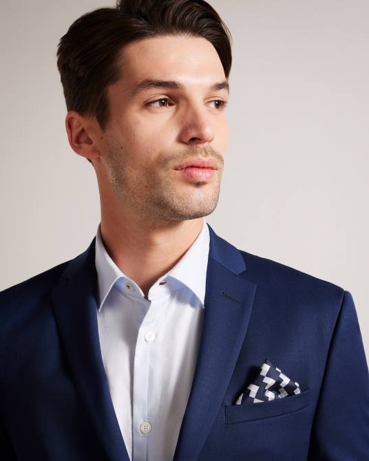 Ted Baker hombres 2ZFP1991 accesorios pañuelo de bolsillo de seda con estampado geométrico geopok Armada