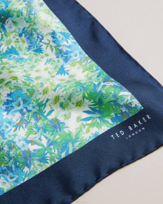 Ted Baker hombres 2ZFP2068 accesorios pañuelo de bolsillo floral de seda lamone multicolor