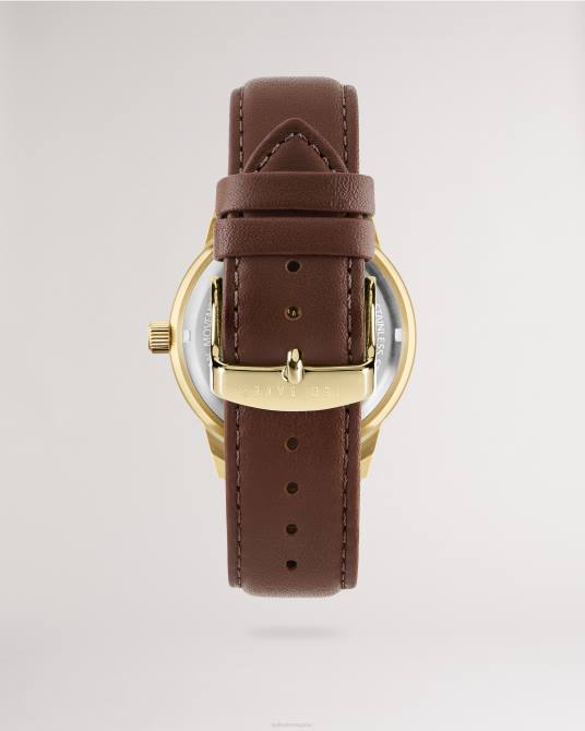 Ted Baker hombres 2ZFP1875 accesorios reloj mynet retro con correa de piel lisa marrón