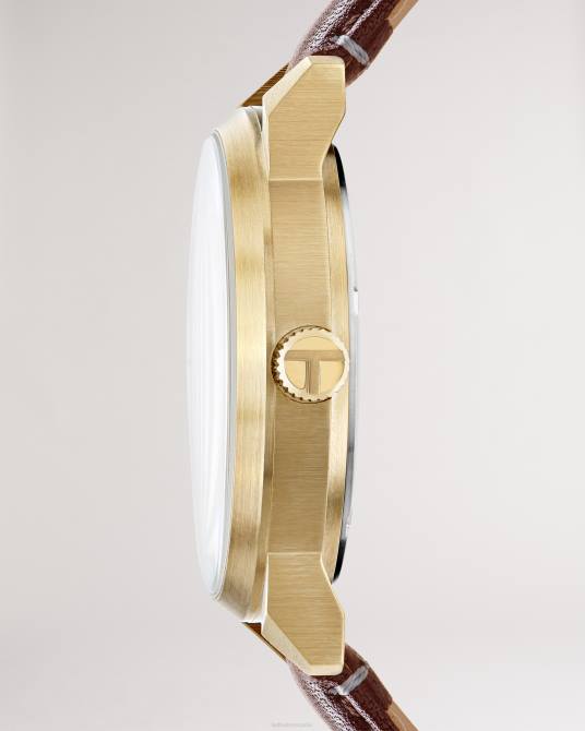 Ted Baker hombres 2ZFP1875 accesorios reloj mynet retro con correa de piel lisa marrón