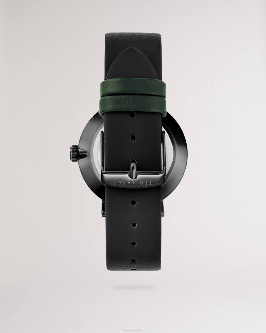 Ted Baker hombres 2ZFP1904 accesorios reloj timene con correa de piel lisa negra negro