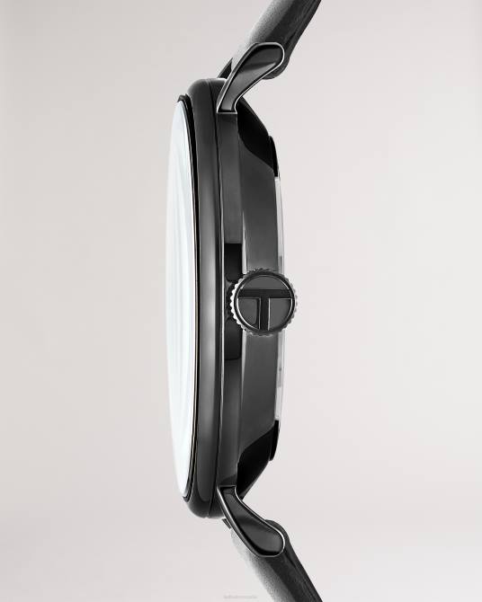 Ted Baker hombres 2ZFP1904 accesorios reloj timene con correa de piel lisa negra negro