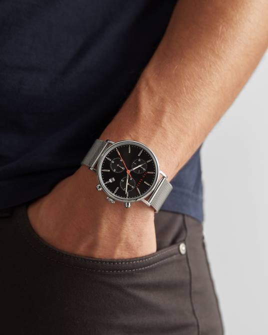 Ted Baker hombres 2ZFP1905 accesorios reloj mimose con correa de malla color plata