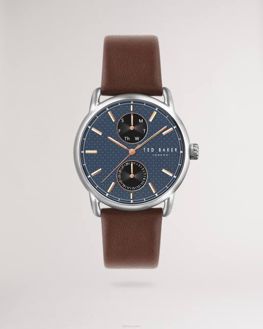 Ted Baker hombres 2ZFP1908 accesorios reloj con monograma y correa de cuero broncearse