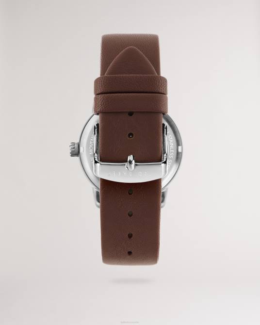 Ted Baker hombres 2ZFP1908 accesorios reloj con monograma y correa de cuero broncearse