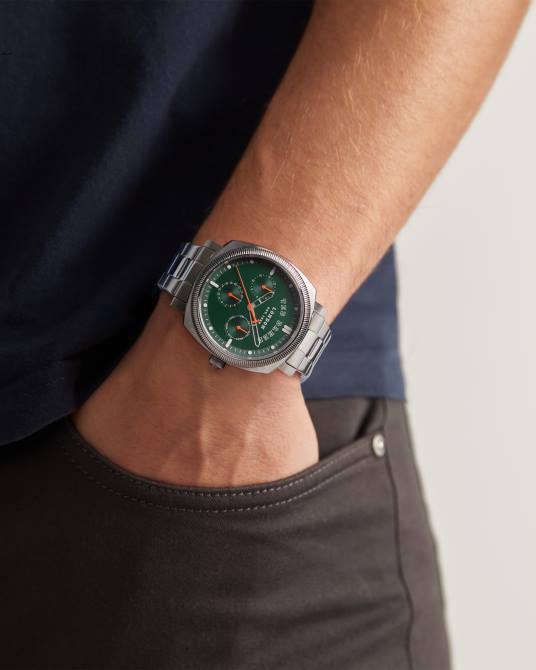 Ted Baker hombres 2ZFP1945 accesorios reloj con pulsera de acero inoxidable de un cuarto de galón plata