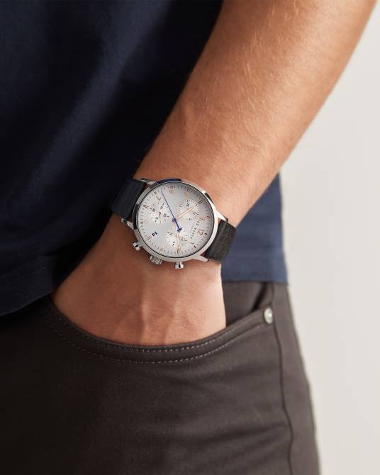 Ted Baker hombres 2ZFP2012 accesorios reloj minuta con correa de piel lisa negro