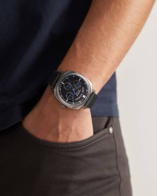 Ted Baker hombres 2ZFP2052 accesorios Reloj timi con correa de piel lisa negra. negro