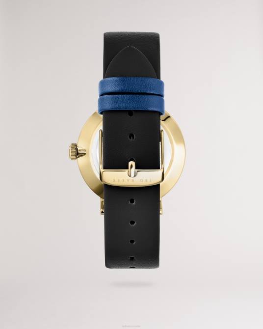 Ted Baker hombres 2ZFP2061 accesorios reloj cloque metalizado y piel negro