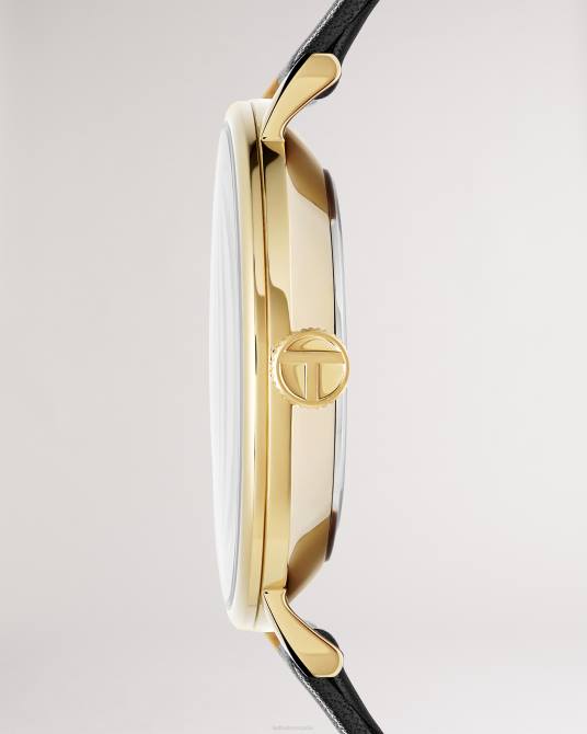 Ted Baker hombres 2ZFP2061 accesorios reloj cloque metalizado y piel negro