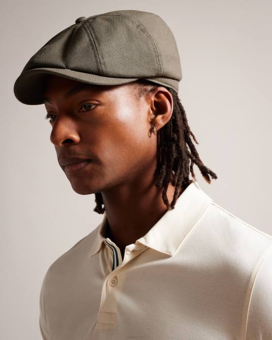 Ted Baker hombres 2ZFP1850 accesorios sombrero de niño Foster en mezcla de lino aceituna