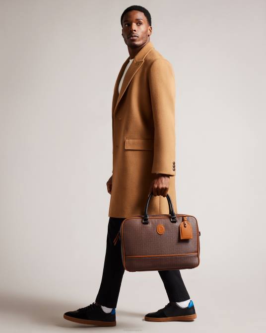 Ted Baker hombres 2ZFP1731 bolsas porta documentos con monograma traymon t chocolate marrón
