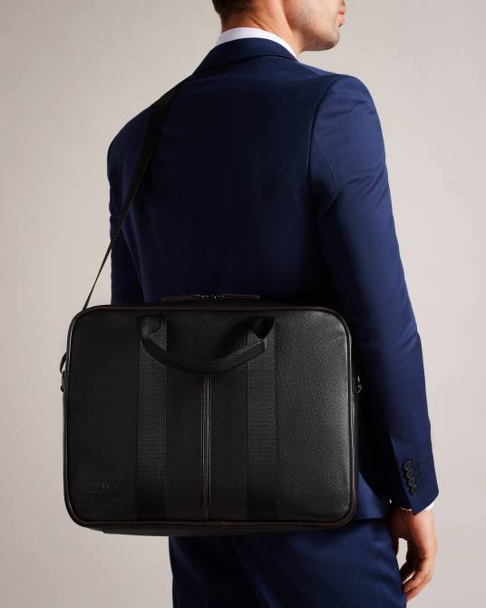 Ted Baker hombres 2ZFP1745 bolsas bolso joshey de piel sintética para documentos negro
