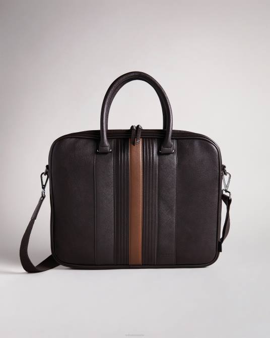 Ted Baker hombres 2ZFP1747 bolsas bolso para documentos de pu a rayas Neverver brn-choc