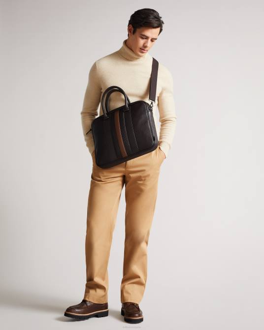 Ted Baker hombres 2ZFP1747 bolsas bolso para documentos de pu a rayas Neverver brn-choc