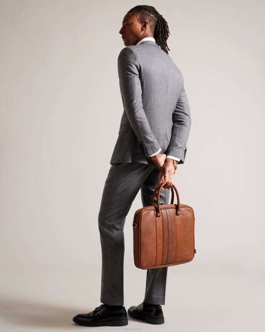Ted Baker hombres 2ZFP1748 bolsas bolso para documentos de pu a rayas Neverver broncearse