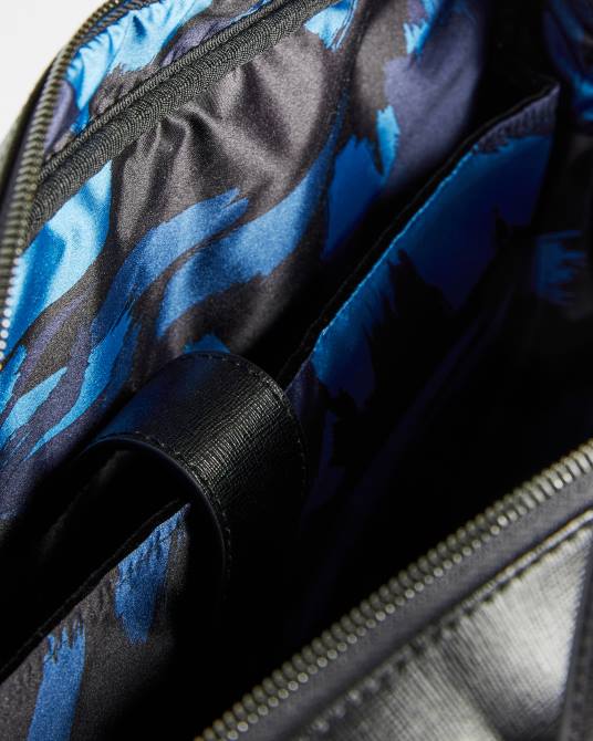 Ted Baker hombres 2ZFP1765 bolsas bolso para documentos strath de piel saffiano negro