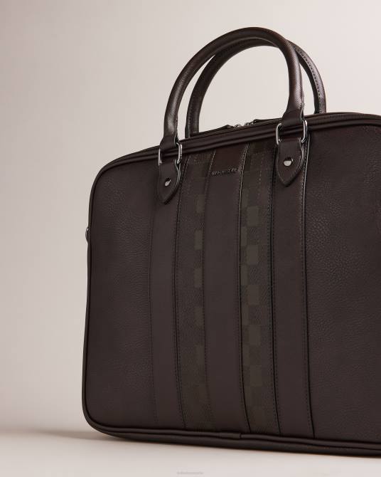 Ted Baker hombres 2ZFP1767 bolsas bolso del documento de la PU del cheque de la casa de Waymon chocolate marrón