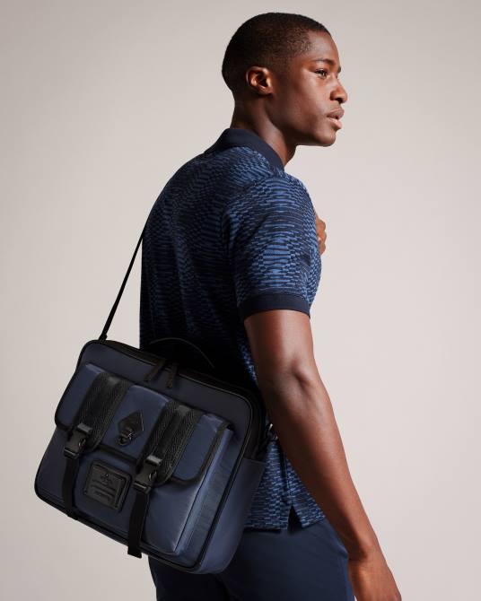Ted Baker hombres 2ZFP1781 bolsas portadocumentos travyl de nailon Armada