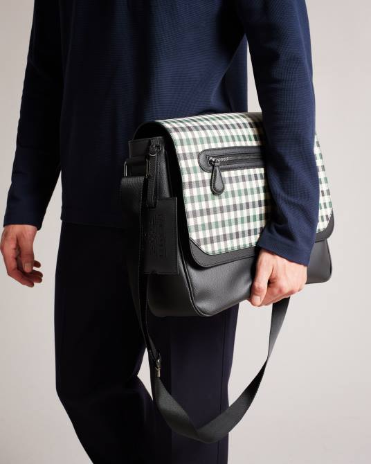 Ted Baker hombres 2ZFP1737 bolsas bolso mensajero portrey house check de pu Armada