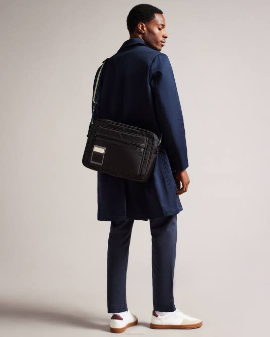 Ted Baker hombres 2ZFP1760 bolsas bolso bandolera deportivo retro de sarga Matts negro