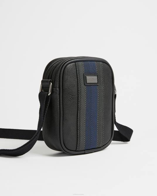 Ted Baker hombres 2ZFP1789 bolsas bandolera sundie mini de cuero negro