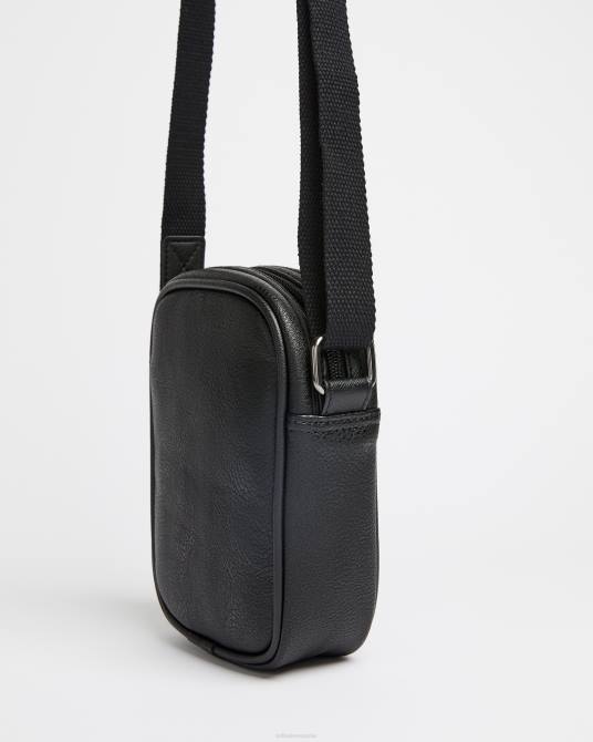 Ted Baker hombres 2ZFP1789 bolsas bandolera sundie mini de cuero negro