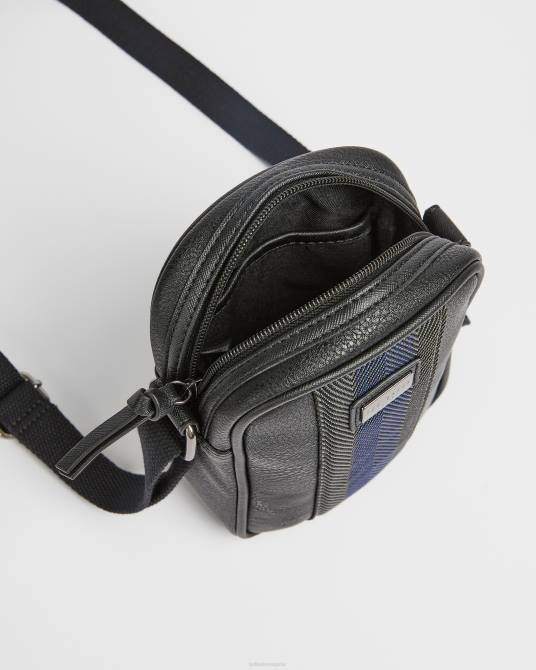 Ted Baker hombres 2ZFP1789 bolsas bandolera sundie mini de cuero negro