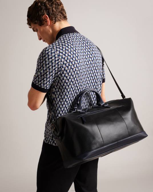 Ted Baker hombres 2ZFP1732 bolsas bolso de mano de piel de raygon con correa de cincha negro