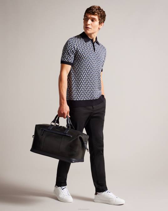 Ted Baker hombres 2ZFP1732 bolsas bolso de mano de piel de raygon con correa de cincha negro