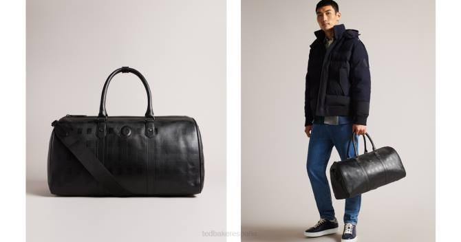 Ted Baker hombres 2ZFP1734 bolsas bolso de mano pequeño con estampado cheksen house check negro