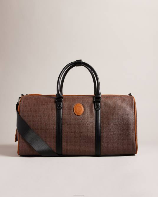 Ted Baker hombres 2ZFP1735 bolsas bolsa de viaje con monograma traylen t chocolate marrón