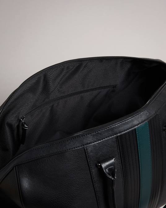 Ted Baker hombres 2ZFP1755 bolsas bolsa de viaje evyday de poliuretano a rayas negro