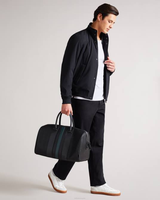 Ted Baker hombres 2ZFP1755 bolsas bolsa de viaje evyday de poliuretano a rayas negro