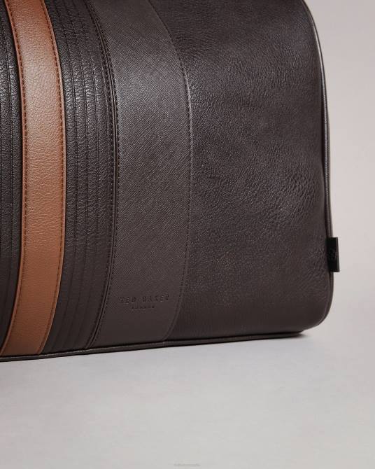 Ted Baker hombres 2ZFP1769 bolsas bolsa de viaje evyday de poliuretano a rayas brn-choc