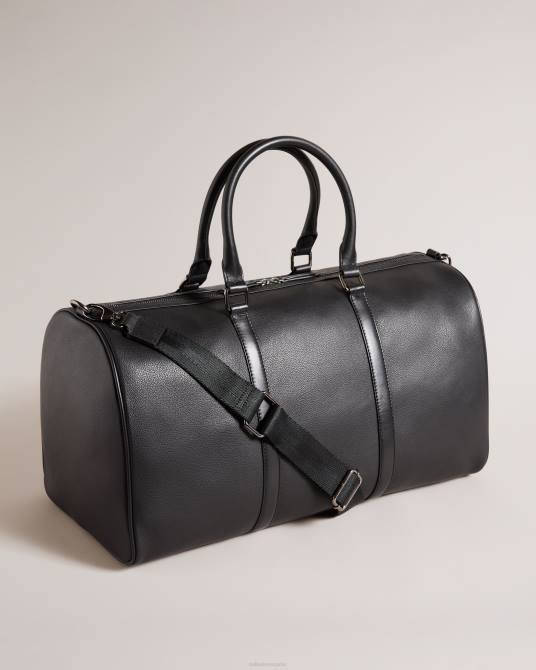 Ted Baker hombres 2ZFP1772 bolsas bolsa de viaje de cuero texturizado canvay negro
