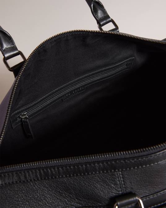 Ted Baker hombres 2ZFP1772 bolsas bolsa de viaje de cuero texturizado canvay negro