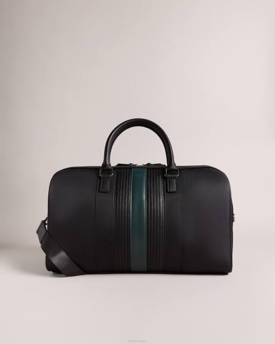 Ted Baker hombres 2ZFP1774 bolsas bolsa de viaje rucks core de sarga y pu a rayas negro