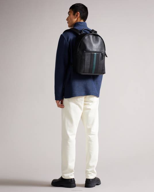 Ted Baker hombres 2ZFP1749 bolsas mochila esentle de pu a rayas negro
