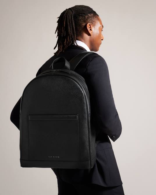 Ted Baker hombres 2ZFP1779 bolsas mochila nikolai de piel saffiano negro