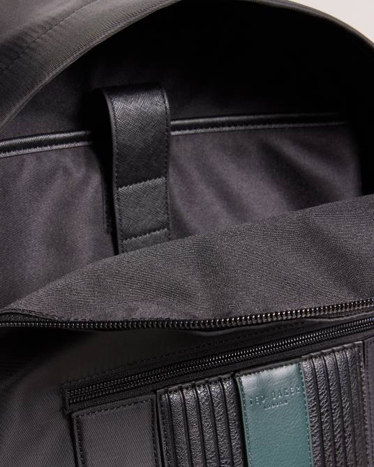 Ted Baker hombres 2ZFP1783 bolsas mochila rucken core de sarga y pu a rayas negro