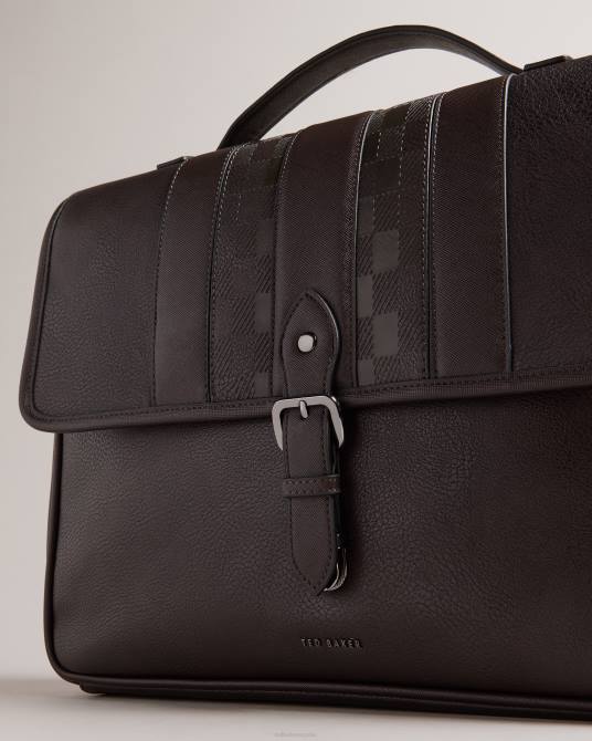 Ted Baker hombres 2ZFP1770 bolsas bolso wayvees house check pu chocolate marrón
