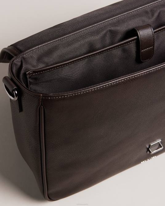 Ted Baker hombres 2ZFP1770 bolsas bolso wayvees house check pu chocolate marrón