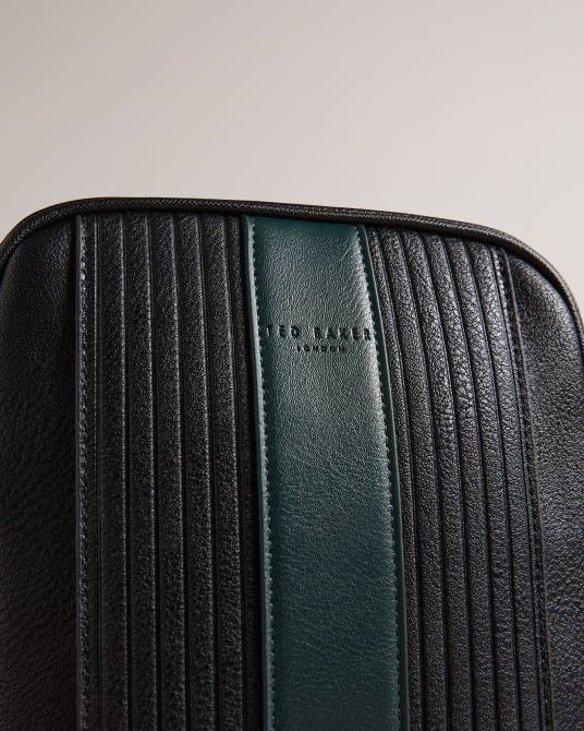 Ted Baker hombres 2ZFP1780 bolsas bolso de vuelo everton grande de pu a rayas negro