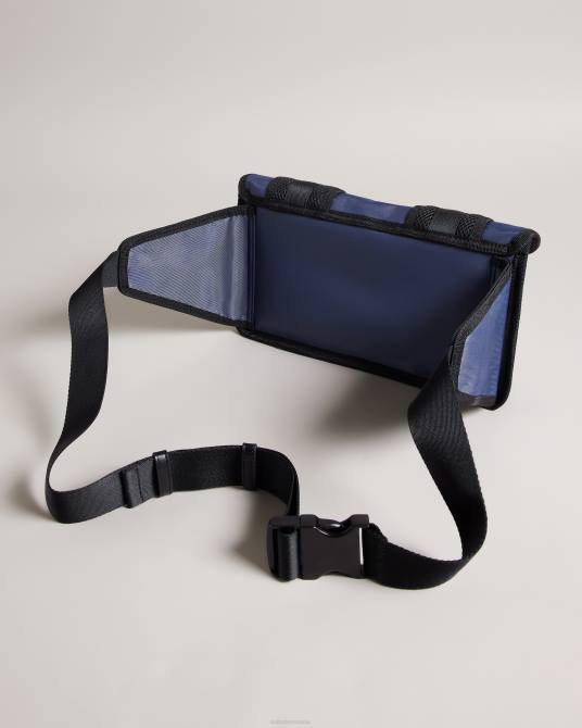 Ted Baker hombres 2ZFP1782 bolsas riñonera de nailon con cierre Armada