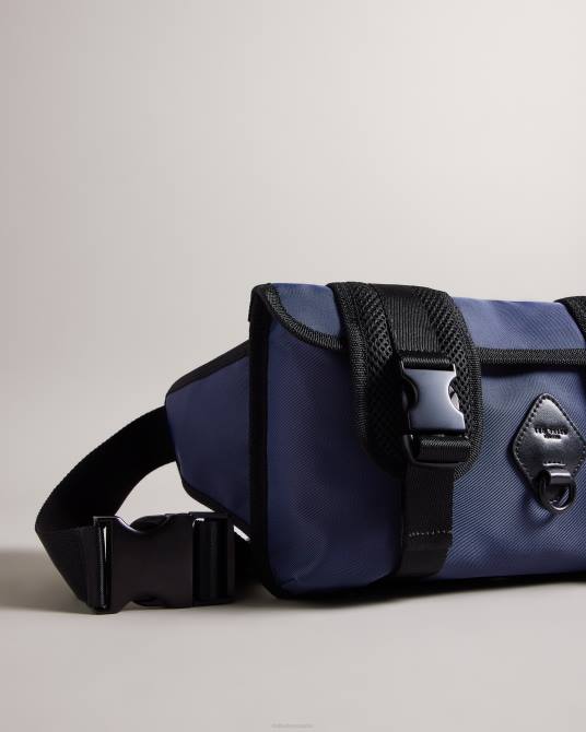 Ted Baker hombres 2ZFP1782 bolsas riñonera de nailon con cierre Armada