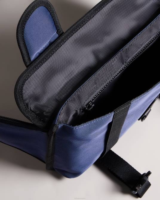 Ted Baker hombres 2ZFP1782 bolsas riñonera de nailon con cierre Armada