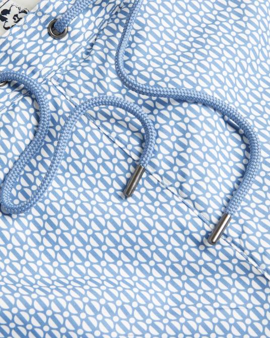 Ted Baker hombres 2ZFP1315 ropa shorts de baño popov con estampado geométrico azul oscuro